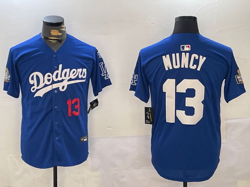 Men Los Angeles Dodgers 13 Muncy Blue Game 2024 Nike MLB Jersey style 1120